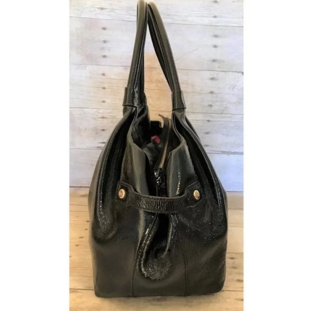 Kate Spade Berkshire Road Stevie Hobo Bag Black Patent Leather Satchel Handbag